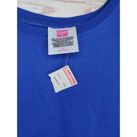 Vintage Hanes Her Way 2X Plus Size Cotton Casual Full Figure 22/24W Blue T Shirt - Picture 2 of 9